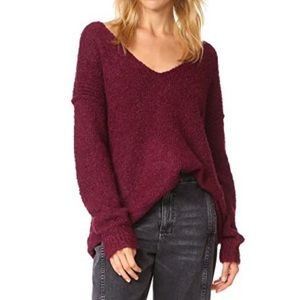Free people lofty vneck sweater oversized